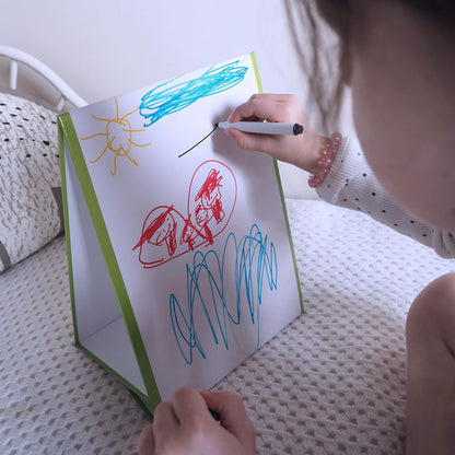 Magic Whiteboard Easel for Kids - A4 Foldable Kids Easel Double Sided Magic White Board