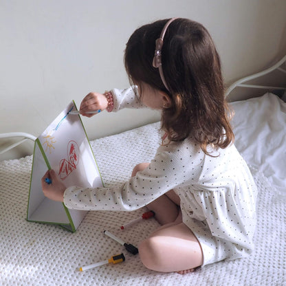 Magic Whiteboard Easel for Kids - A4 Foldable Kids Easel Double Sided Magic White Board
