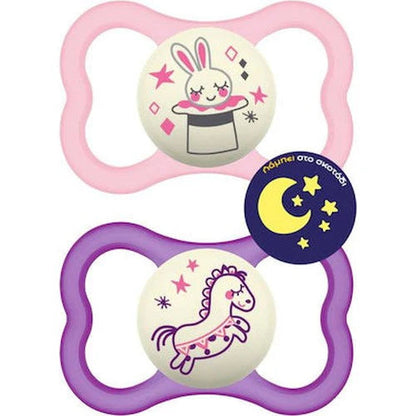 Mam Orthodontic Silicone soothers for 16+ months Air Night 2pcs