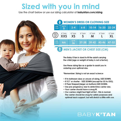 Baby K’Tan Active. (BLACK ) Medium. Baby K'tan