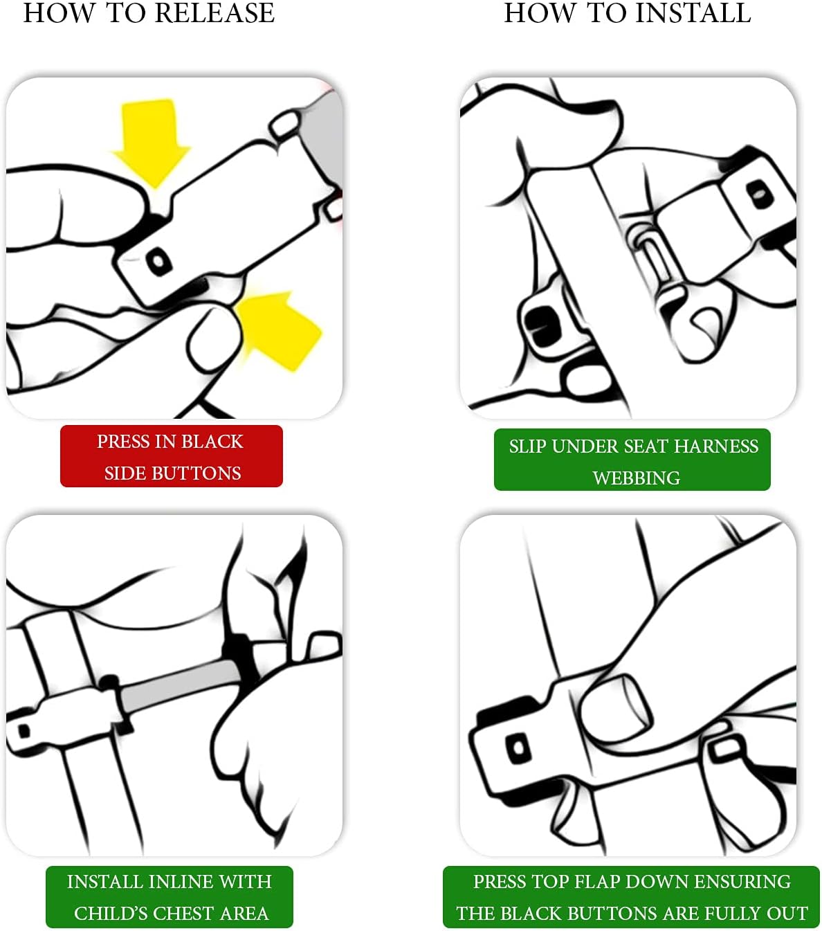 STRAP STOP Anti Escape Car Seat Strap — UK Made, Crash Tested, ECE R44-04 & R129 -BLUE Strap Stop