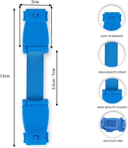 STRAP STOP Anti Escape Car Seat Strap — UK Made, Crash Tested, ECE R44-04 & R129 -BLUE Strap Stop