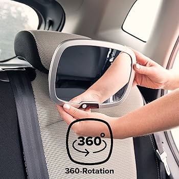 Diono Easy View Plus Baby Car Mirror with Light, Safety Car Seat Mirror