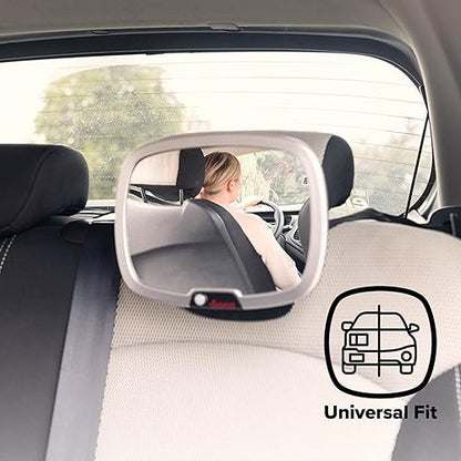 Diono Easy View Plus Baby Car Mirror with Light, Safety Car Seat Mirror