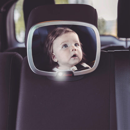 Diono Easy View Plus Baby Car Mirror with Light, Safety Car Seat Mirror