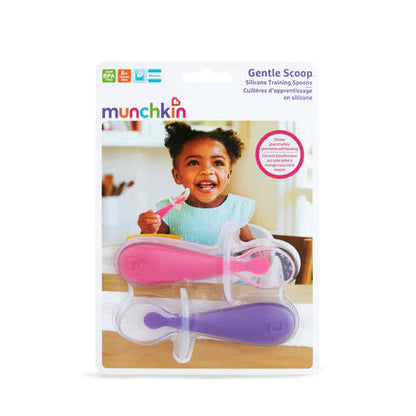 Munchkin 2-Piece Gentle Scoop Silicone Training Spoons.