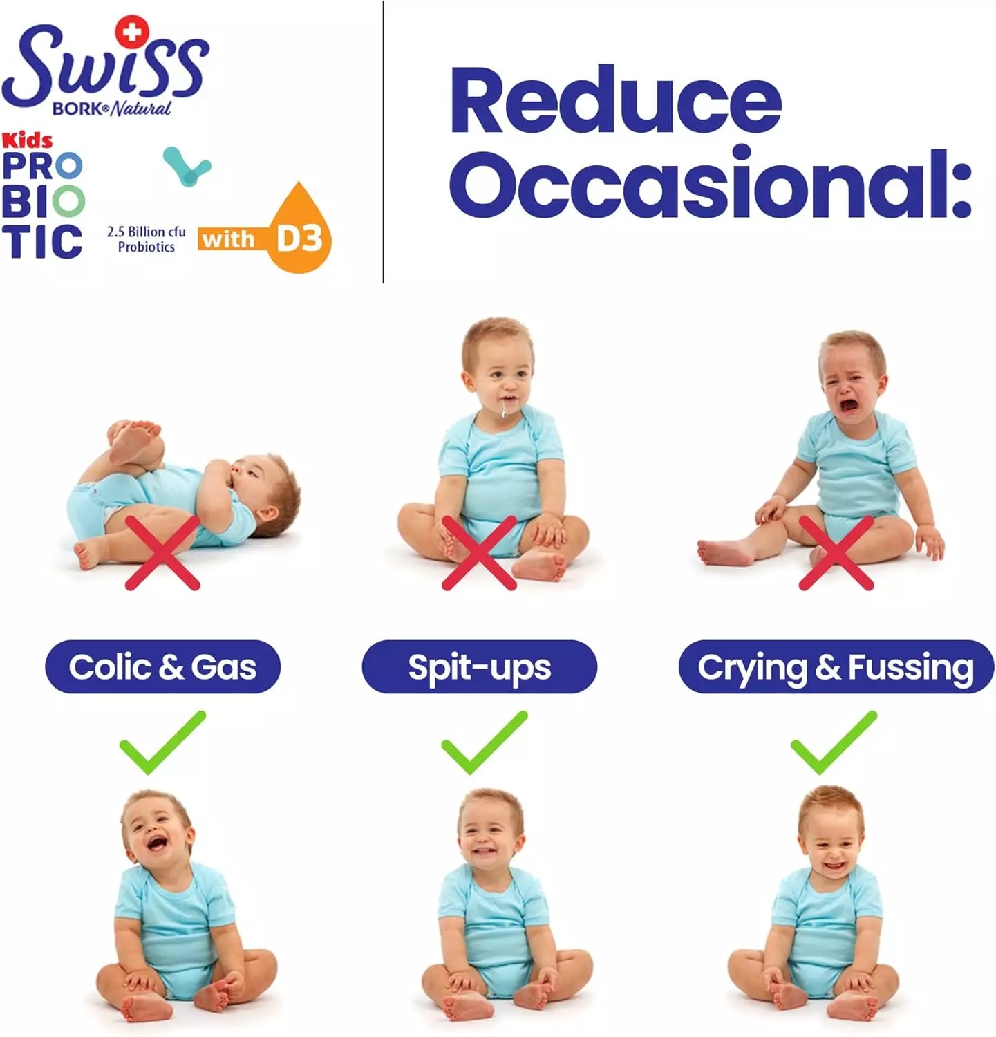 SWISS BORK Baby Probiotics Drops with Vitamin D3 — Kids Probiotics for Gut Health Swiss Bork