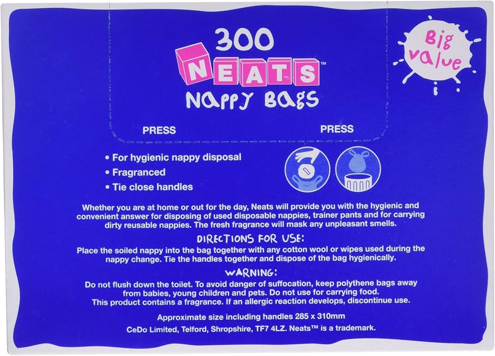 Neats Nappy Bags 300 pcs. Big Value Box of 1 Neats