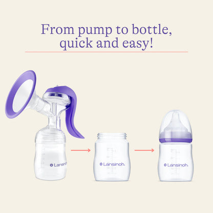 Lansinoh Momma Breastmilk Feeding Bottle with NaturalWave Slow Flow Nipple, 5 Ounces