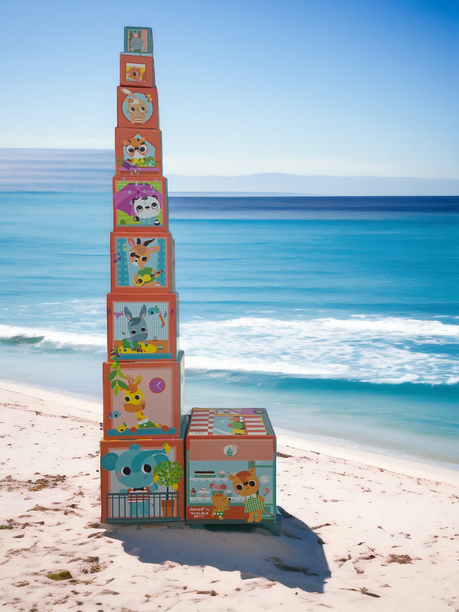 Janod - Square Stacking Pyramid - Early-Learning. Ages 12-36m Janod