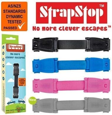 STRAP STOP Anti Escape Car Seat Strap — UK Made, Crash Tested, ECE R44-04 & R129 -BLUE Strap Stop