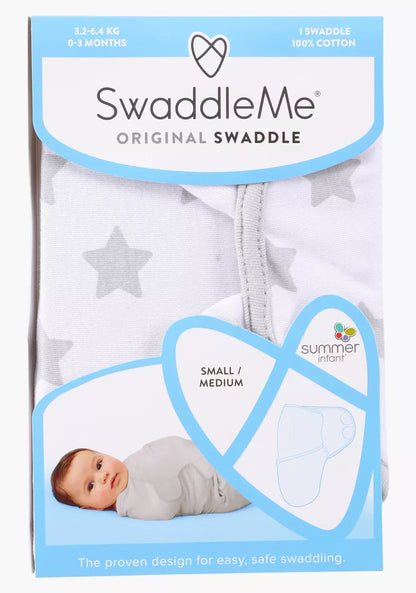 Summer Infant - Swaddleme SM 1PK Gray Star Cotton Original
