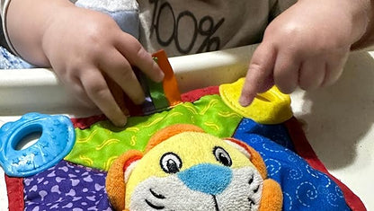 Nuby Teething Blankie Characters May Vary, Red/Yellow/Green/Orange/Blue, 1 Count