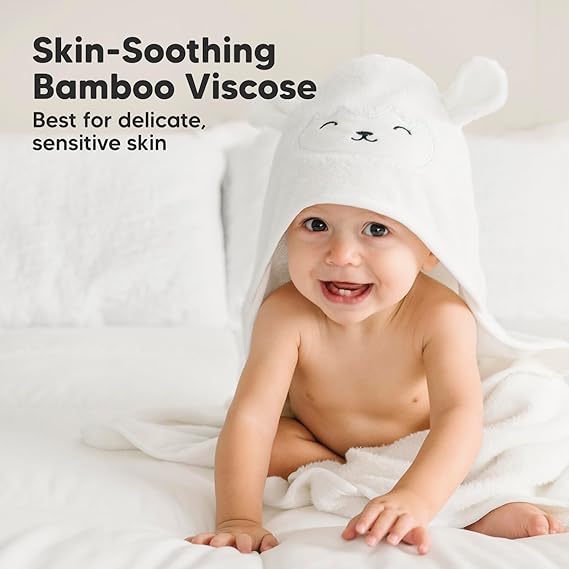Baby Hooded Towel - Organic Bamboo Baby Bath Towels with Hood Welcome Baby