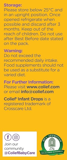 Colief Infant Drops | Lactase Enzyme Drops Reduces Bloating, Wind and Crying | (15ml) Welcome Baby