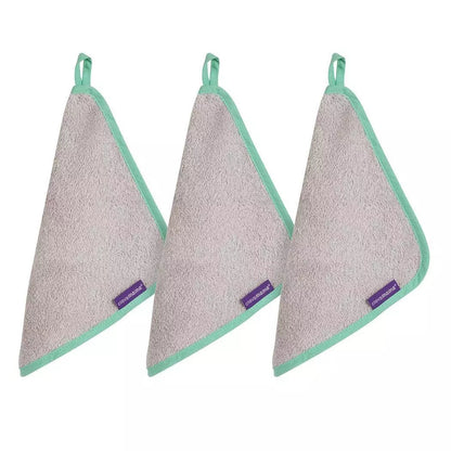 ClevaMama Bamboo Baby Washcloths - Set of 3 - Grey - Extra Soft, Machine Wash