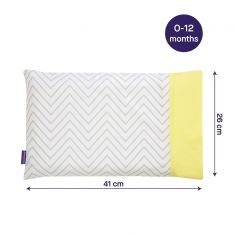 ClevaFoam® 100% soft breathable cotton Baby pillowcase - Grey / Yellow