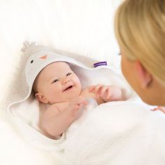 Soft cotton Apron Baby Bath Towel - White